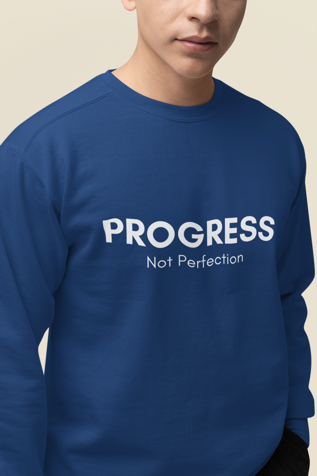 Progress Not Perfection Sweatshirt – Unisex Fleece Crewneck for Young Professionals, Office-Ready Affirmation