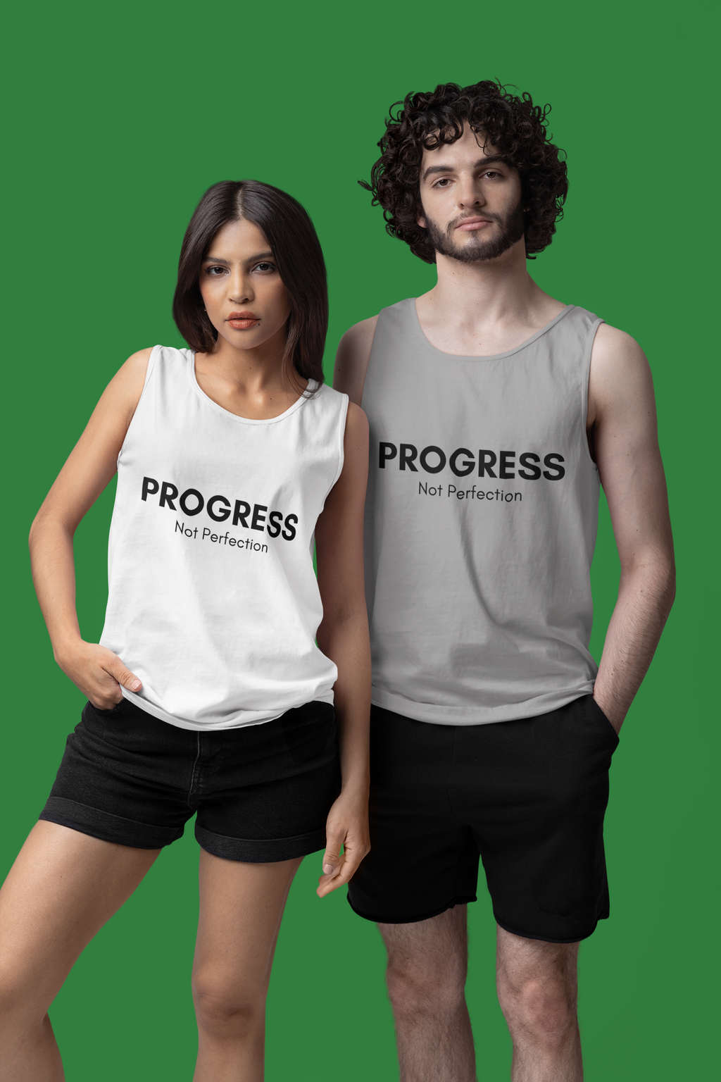Progress Not Perfection Unisex Garment-Dyed Tank Top – Relaxed Fit Mindfulness Top, Motivation for Young Professionals