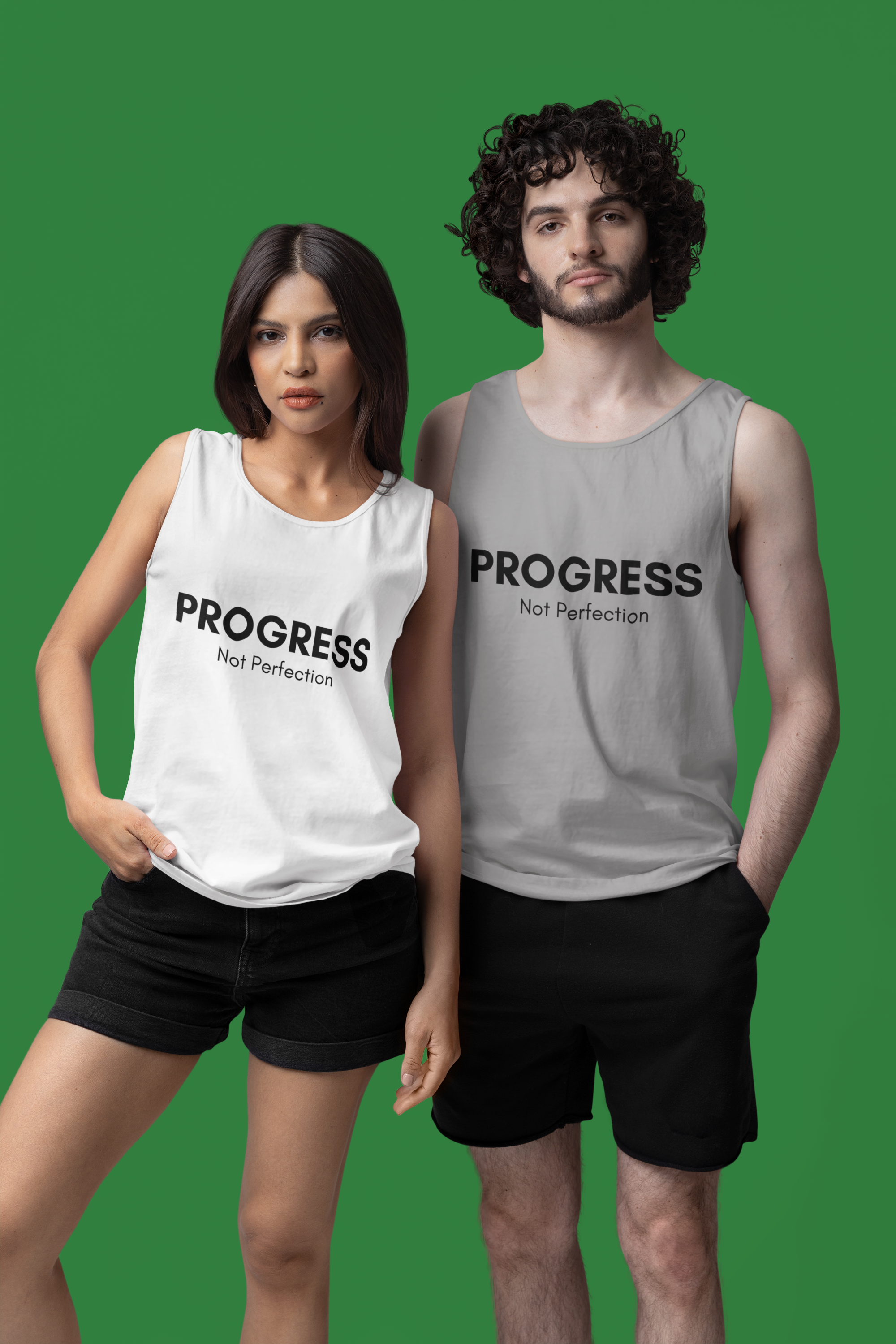 Progress Not Perfection Unisex Garment-Dyed Tank Top – Relaxed Fit Mindfulness Top, Motivation for Young Professionals