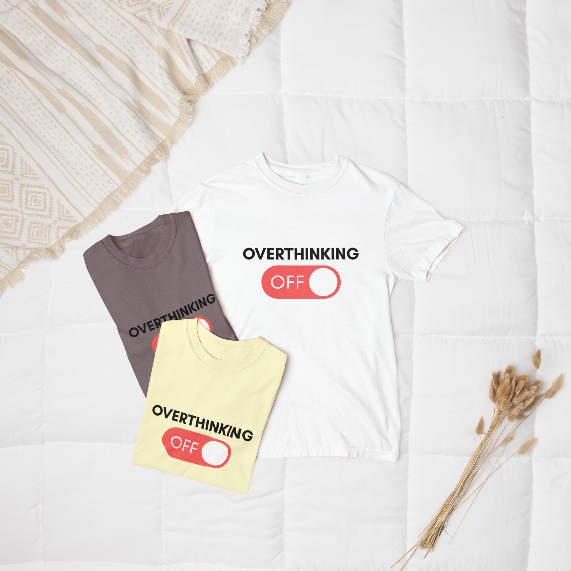 Overthinking Off T-Shirt – Mental Wellness, Mindfulness Tee, Self-Care Gift, Stress Relief, Positive Mindset Shirt