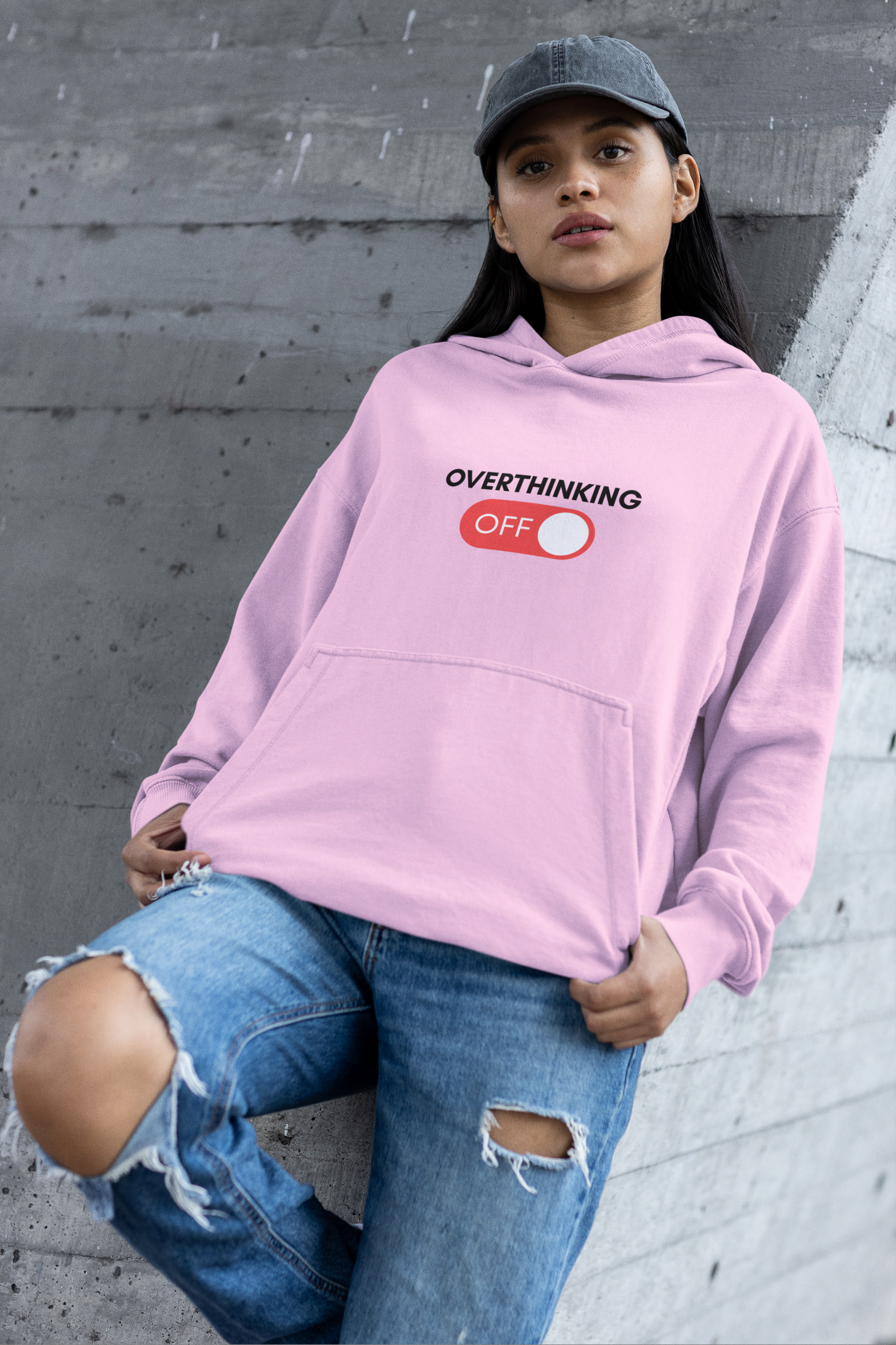 Overthinking Off Hoodie – Mental Wellness Mindfulness Sweatshirt Stress Relief Motivational Gift for Self-Care