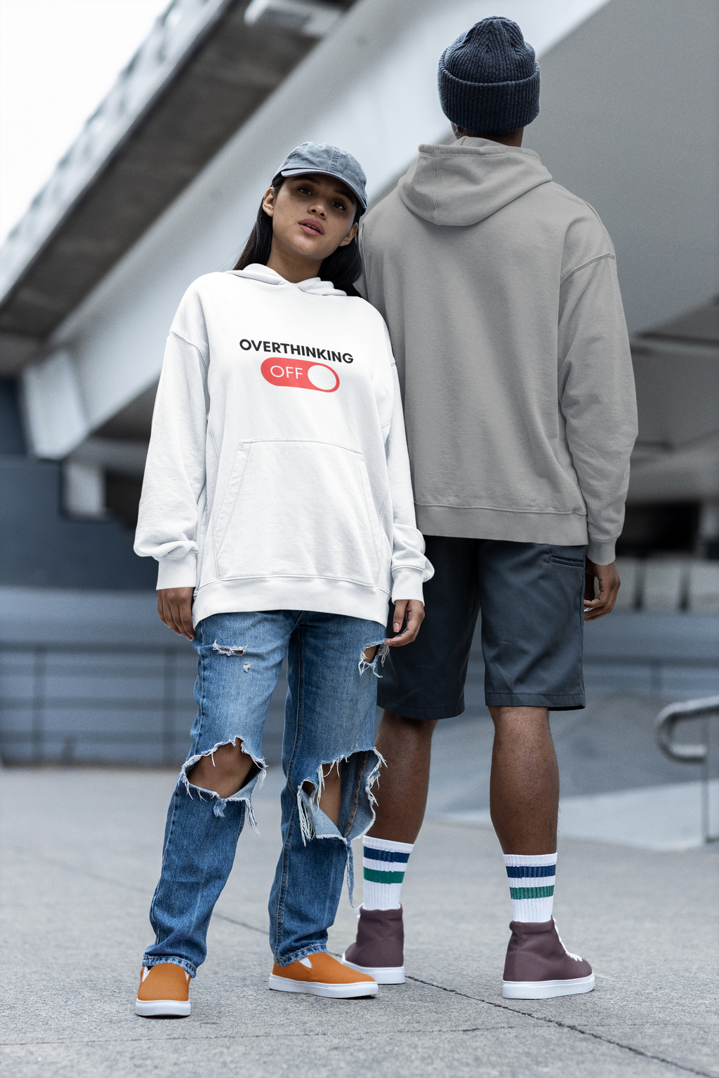 Overthinking Off Hoodie – Mental Wellness Mindfulness Sweatshirt Stress Relief Motivational Gift for Self-Care