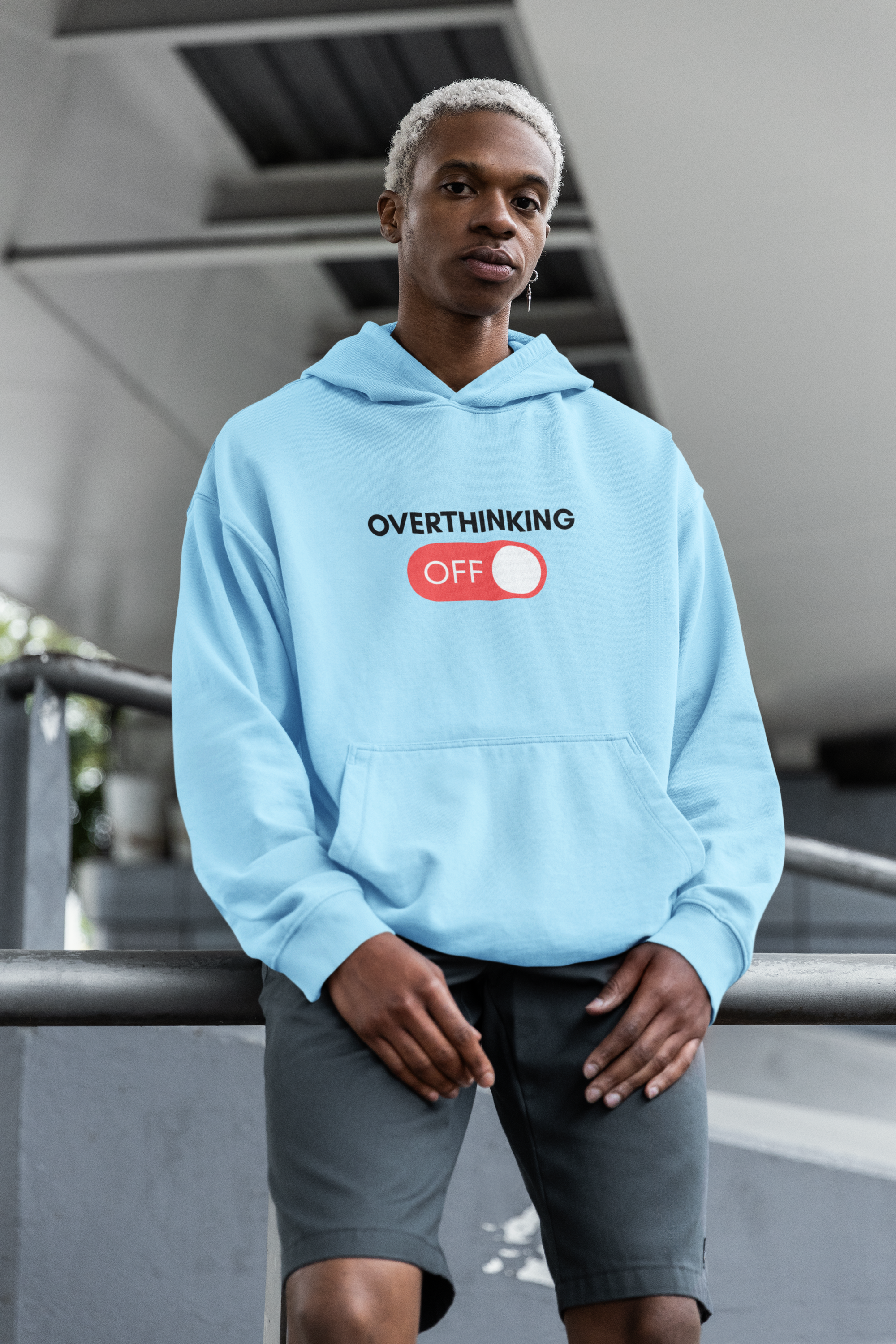 Overthinking Off Hoodie – Mental Wellness Mindfulness Sweatshirt Stress Relief Motivational Gift for Self-Care