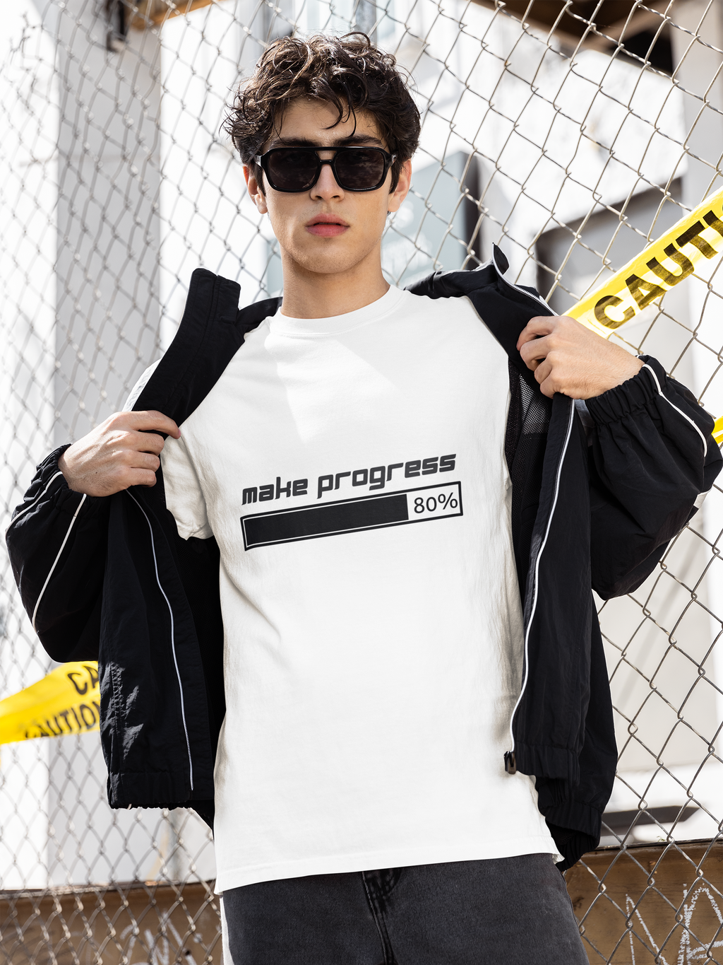 Make Progress Shirt – Unisex Garment-Dyed Cotton Tee for Motivation & Mental Fitness, Productivity Apparel, Self-Improvement Gift, Mindfulness Wear