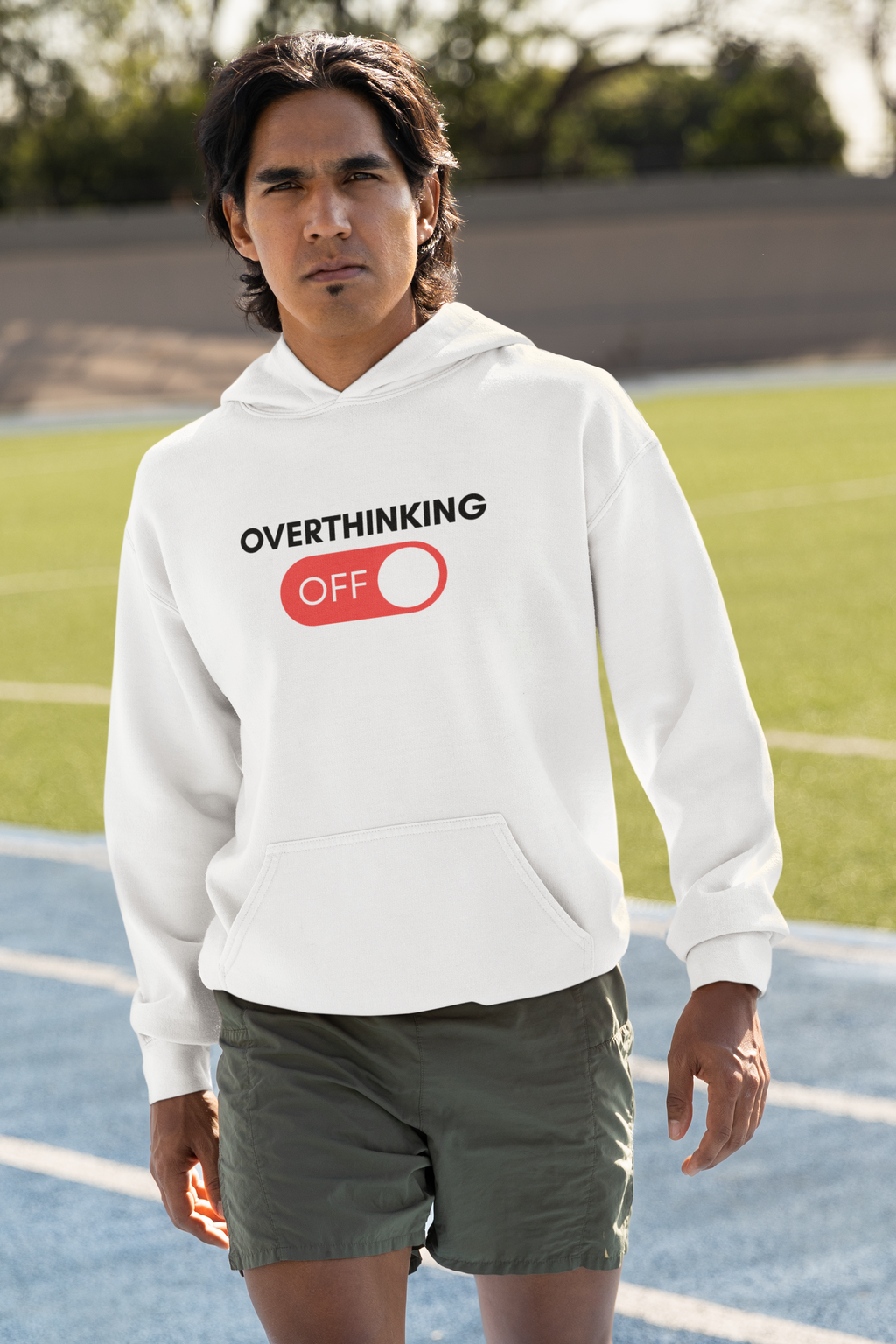 Overthinking Off Hoodie – Mental Wellness Mindfulness Sweatshirt Stress Relief Motivational Gift for Self-Care