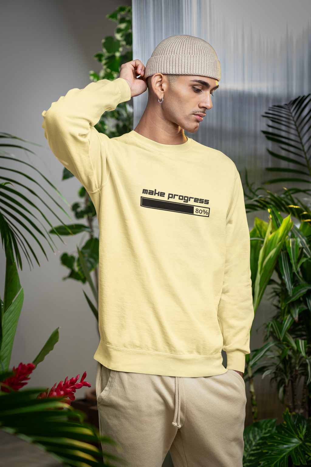 Make Progress Sweatshirt – Motivational Crewneck, Mindful Study Session Apparel, Premium Self-Care Gift