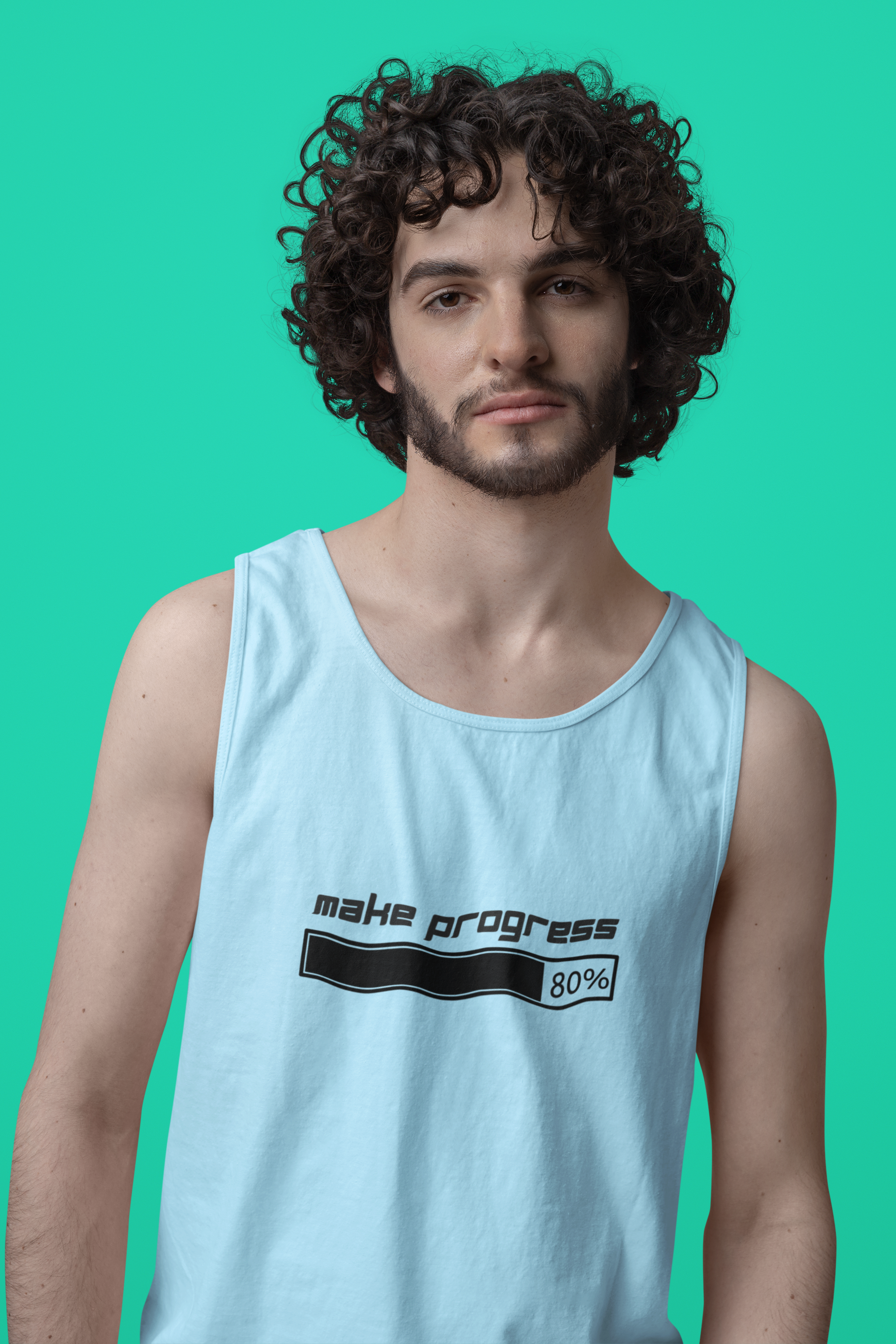 Make Progress Tank Top – Motivational Activewear, Resilience Gym Warmup Top, Mindful Summer Apparel