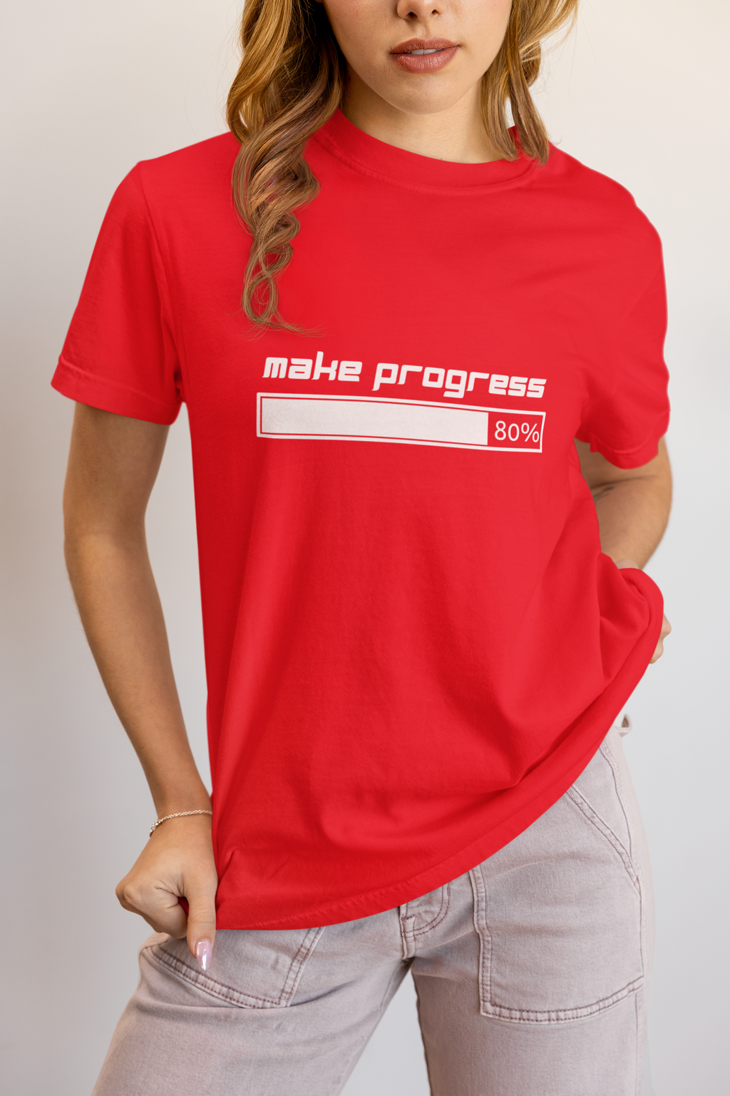 Make Progress T-Shirt – Motivational Tee, Workplace Wellness Apparel, Mindfulness Shirt, Self-Care Gift for Young Professionals