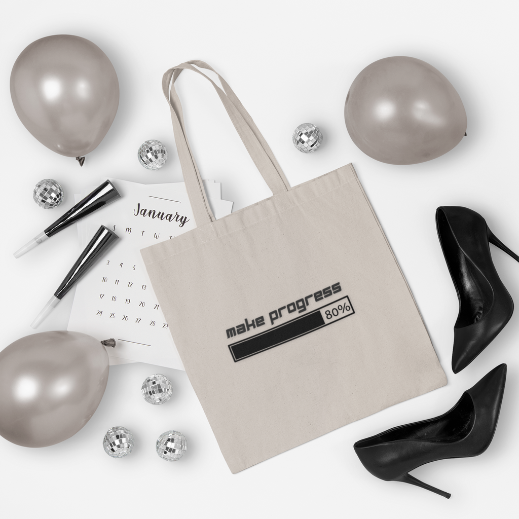 Make Progress Tote Bag – Mindfulness Progress Bag, Self-Improvement Gift, Positive Affirmation Tote for Everyday Growth