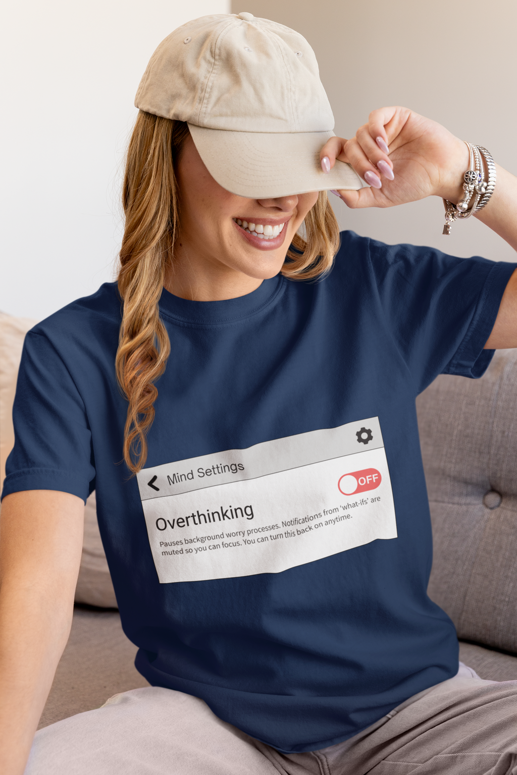 Overthinking: OFF T-Shirt – Digital Calm Tee for Mindful Living