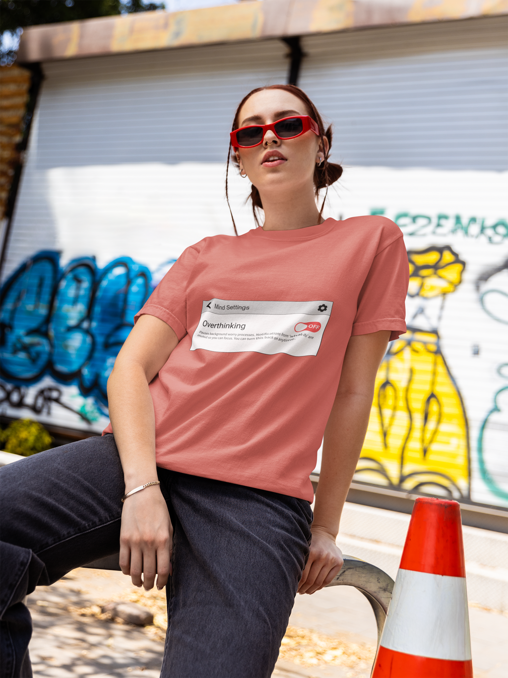 Overthinking: OFF T-Shirt – Digital Calm Tee for Mindful Living