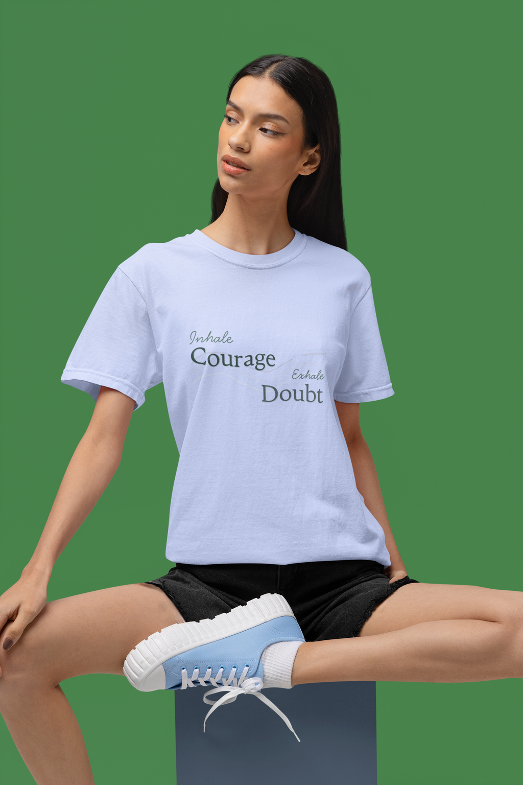 Inhale Courage, Exhale Doubt T-Shirt – Affirmation Tee for Everyday Bravery