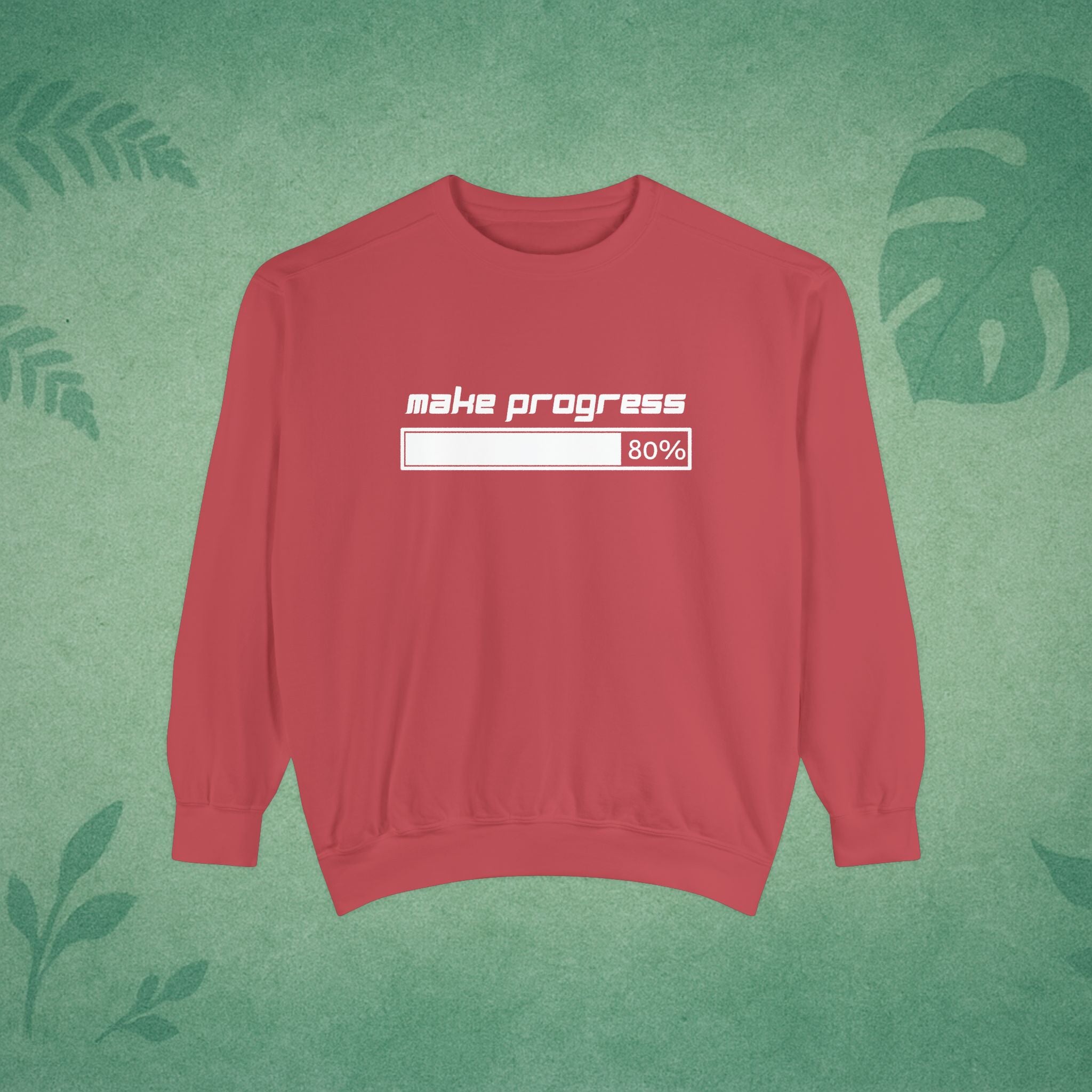 Make Progress Sweatshirt (Dark-Colored Ver.) – Positive Affirmation Crewneck, Mental Wellness Apparel, Premium Self-Care Gift