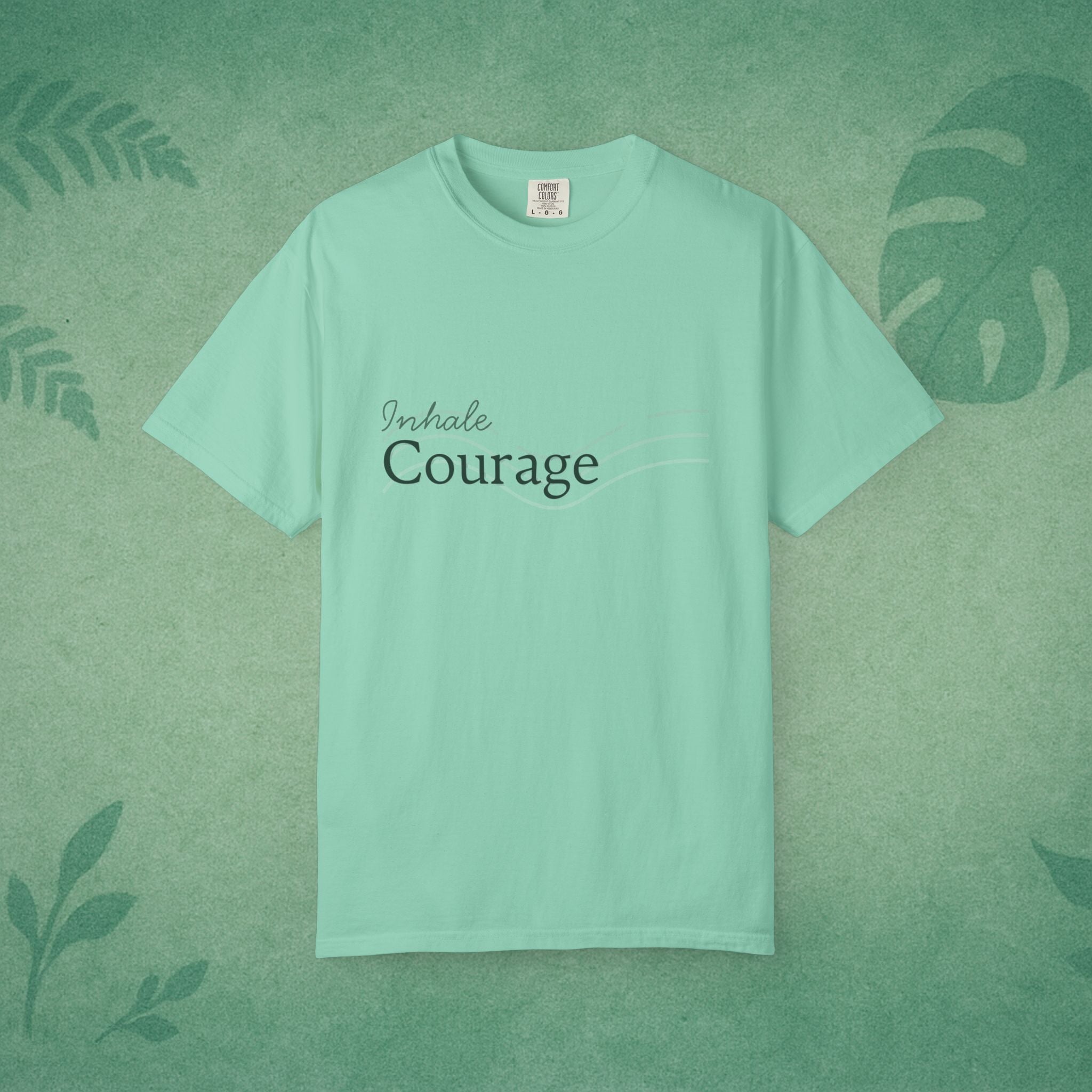 Inhale Courage T-Shirt – Minimalist Mindful Apparel for Calm Strength