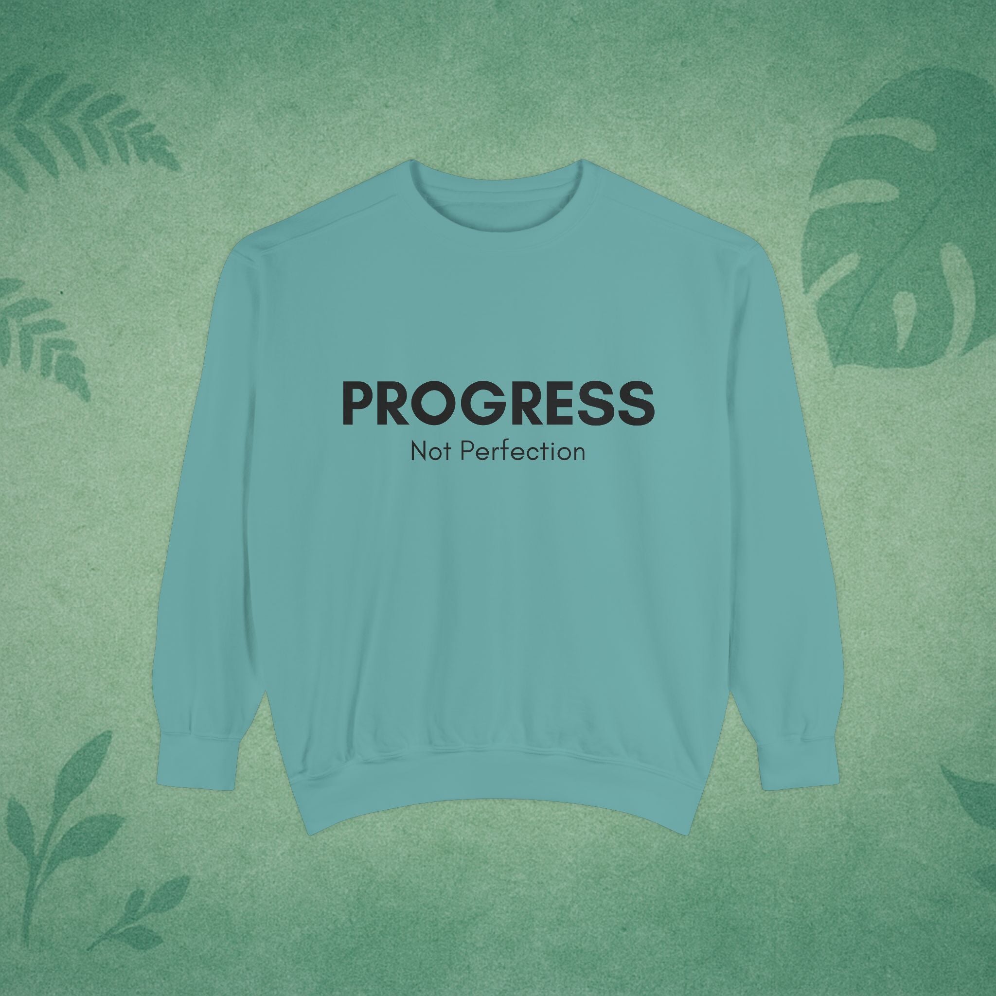 Progress Not Perfection Unisex Crewneck Sweatshirt – Classic Fit Workday Mindfulness for Young Professionals