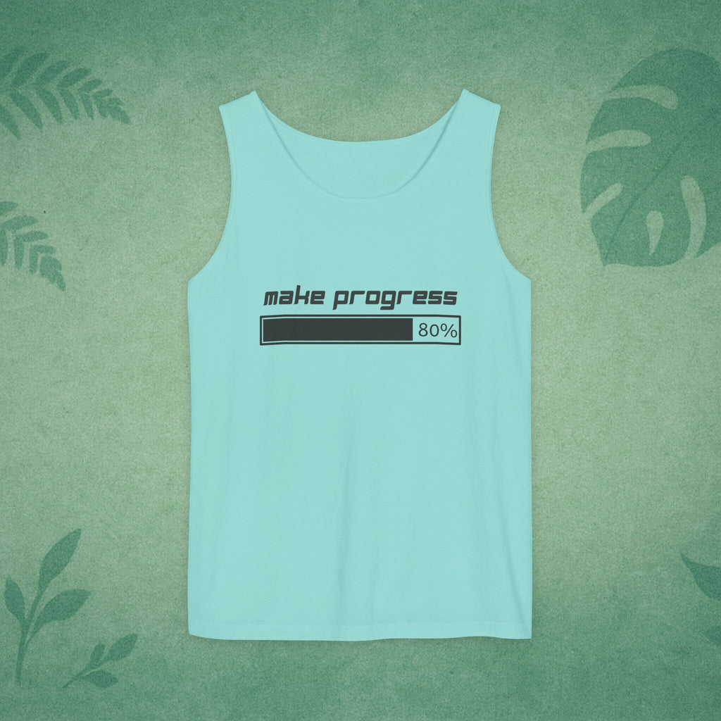 Make Progress Tank Top – Motivational Activewear, Resilience Gym Warmup Top, Mindful Summer Apparel