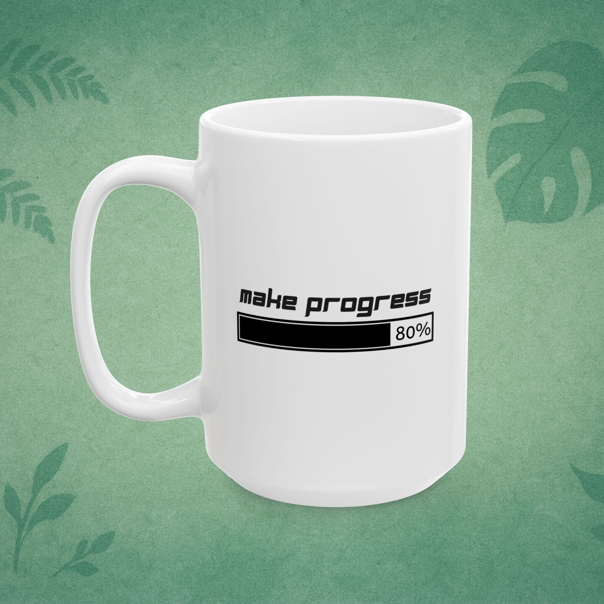 Make Progress Mug – Mindfulness Motivation Coffee Mug, Positive Affirmation for Morning Routine, Premium Workplace Wellness Gift