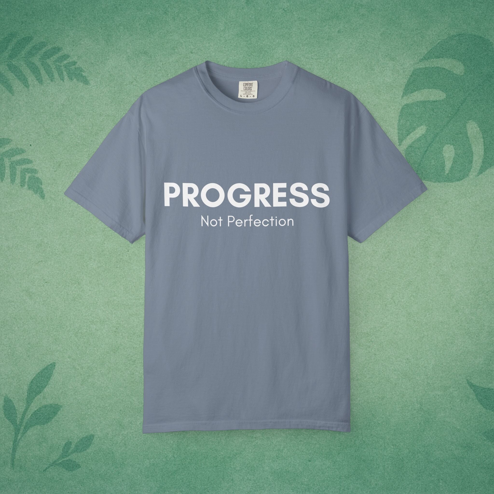 Progress, Not Perfection Yoga T-Shirt – Unisex Garment-Dyed, Relaxed Fit Mindfulness Affirmation Self-Care Gift
