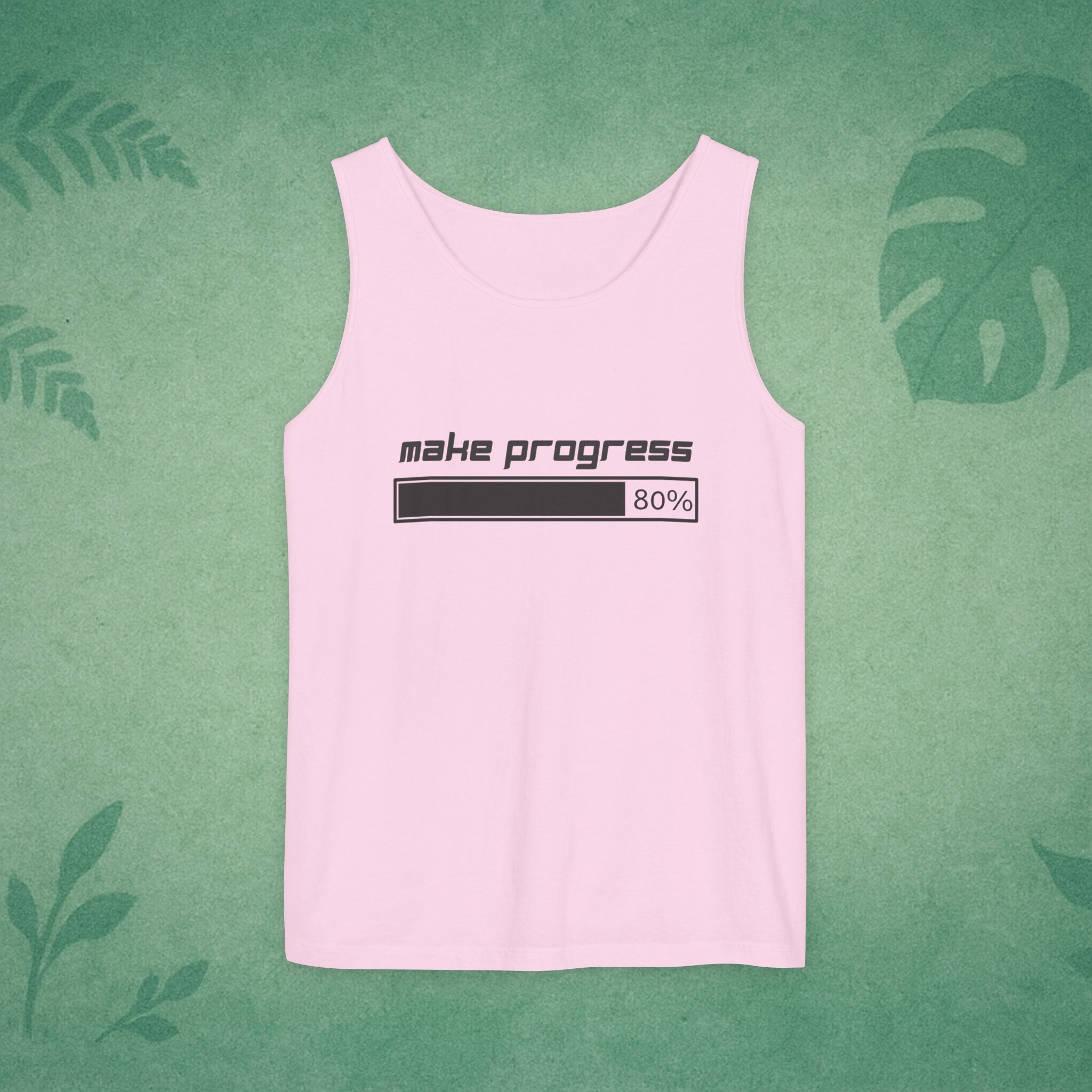 Make Progress Tank Top – Motivational Activewear, Resilience Gym Warmup Top, Mindful Summer Apparel