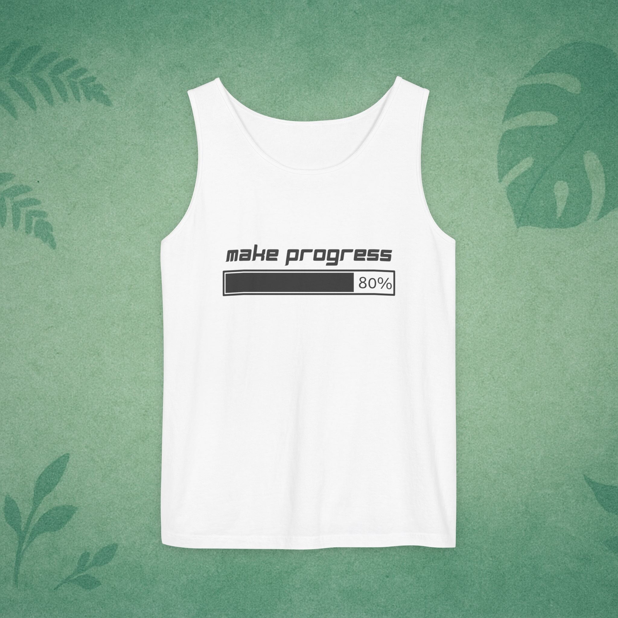 Make Progress Tank Top – Motivational Activewear, Resilience Gym Warmup Top, Mindful Summer Apparel
