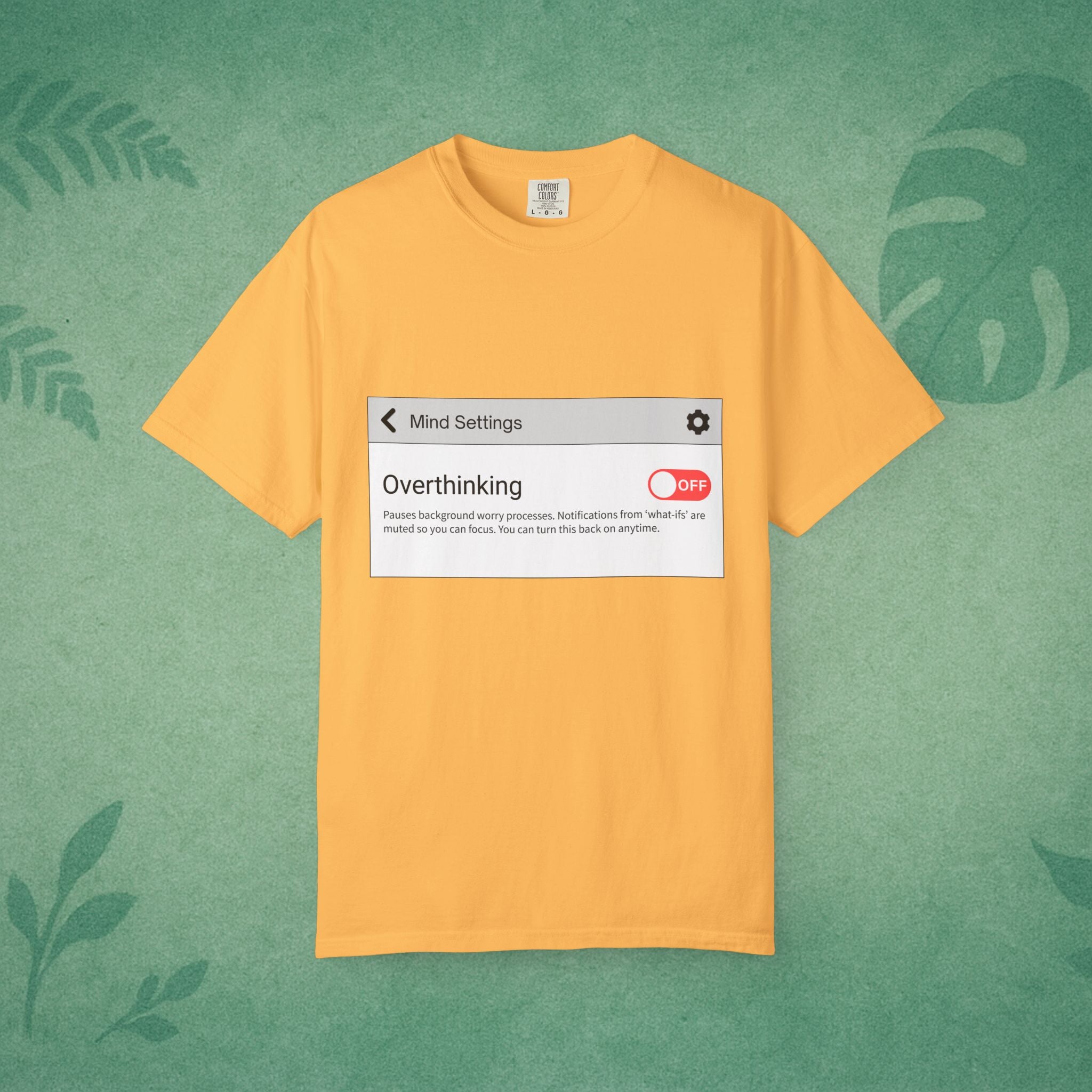 Overthinking: OFF T-Shirt – Digital Calm Tee for Mindful Living