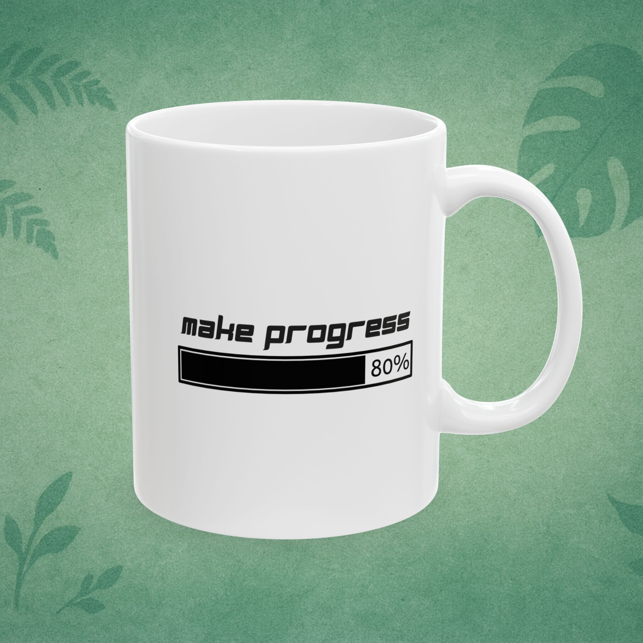 Make Progress Mug – Mindfulness Motivation Coffee Mug, Positive Affirmation for Morning Routine, Premium Workplace Wellness Gift