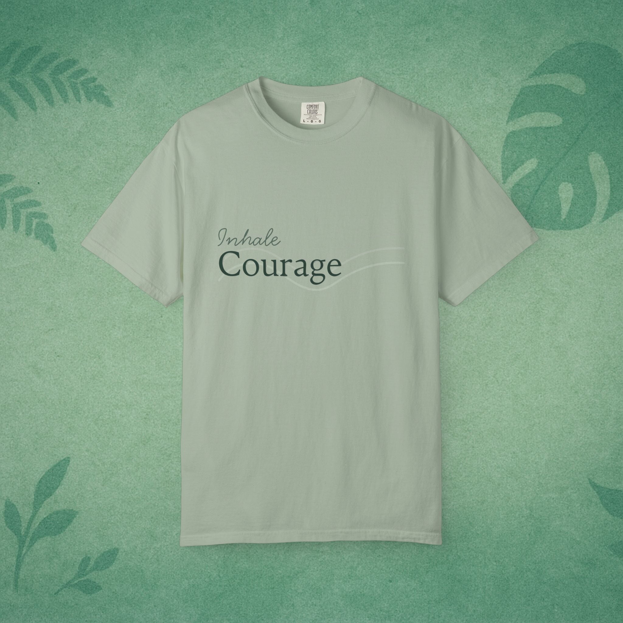 Inhale Courage T-Shirt – Minimalist Mindful Apparel for Calm Strength