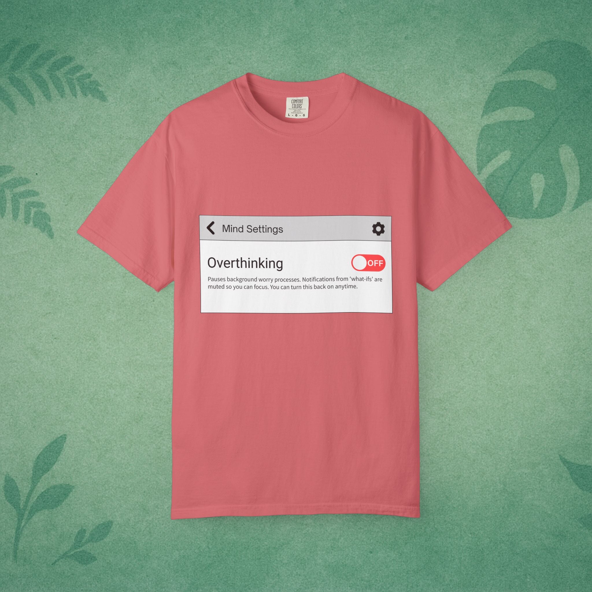Overthinking: OFF T-Shirt – Digital Calm Tee for Mindful Living