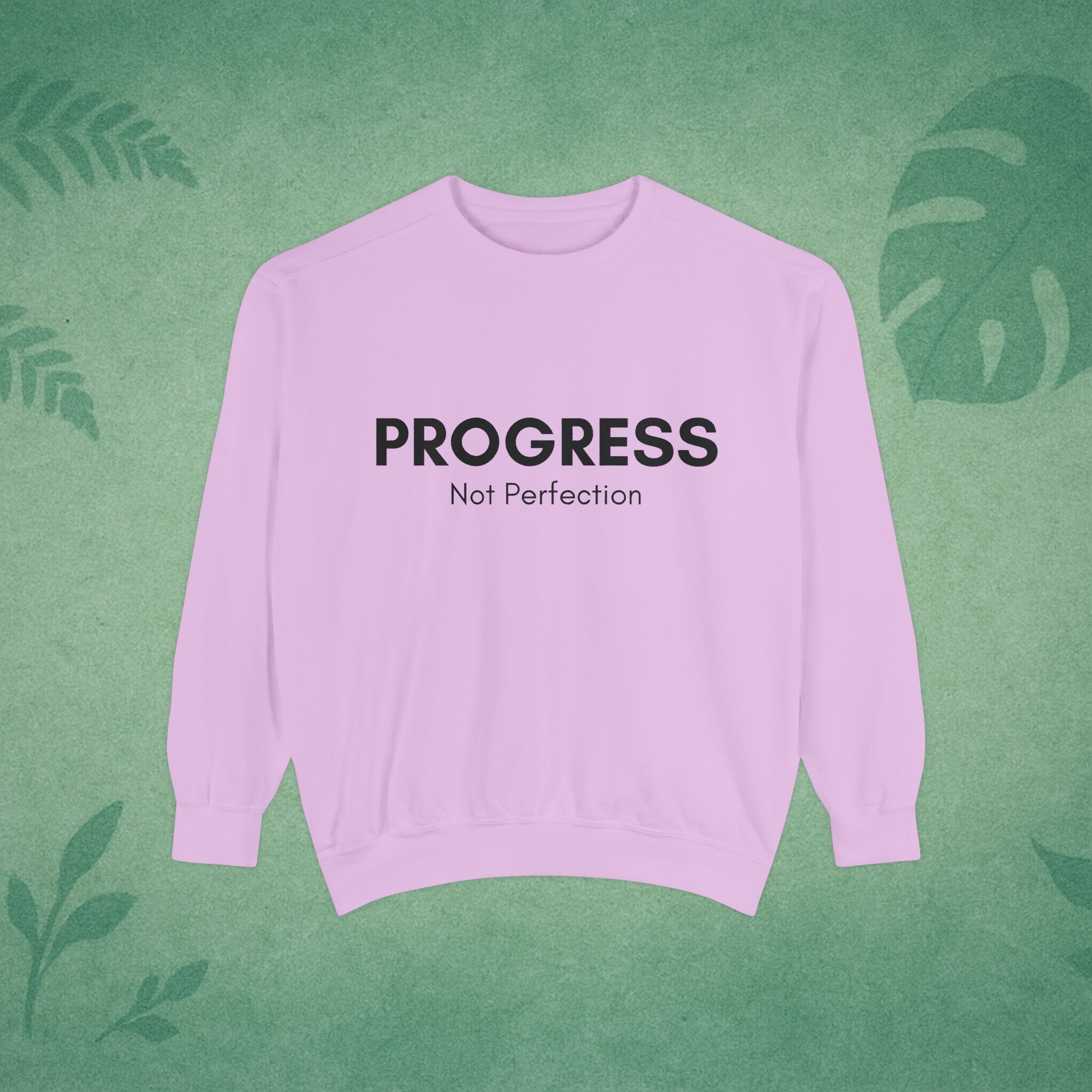 Progress Not Perfection Unisex Crewneck Sweatshirt – Classic Fit Workday Mindfulness for Young Professionals