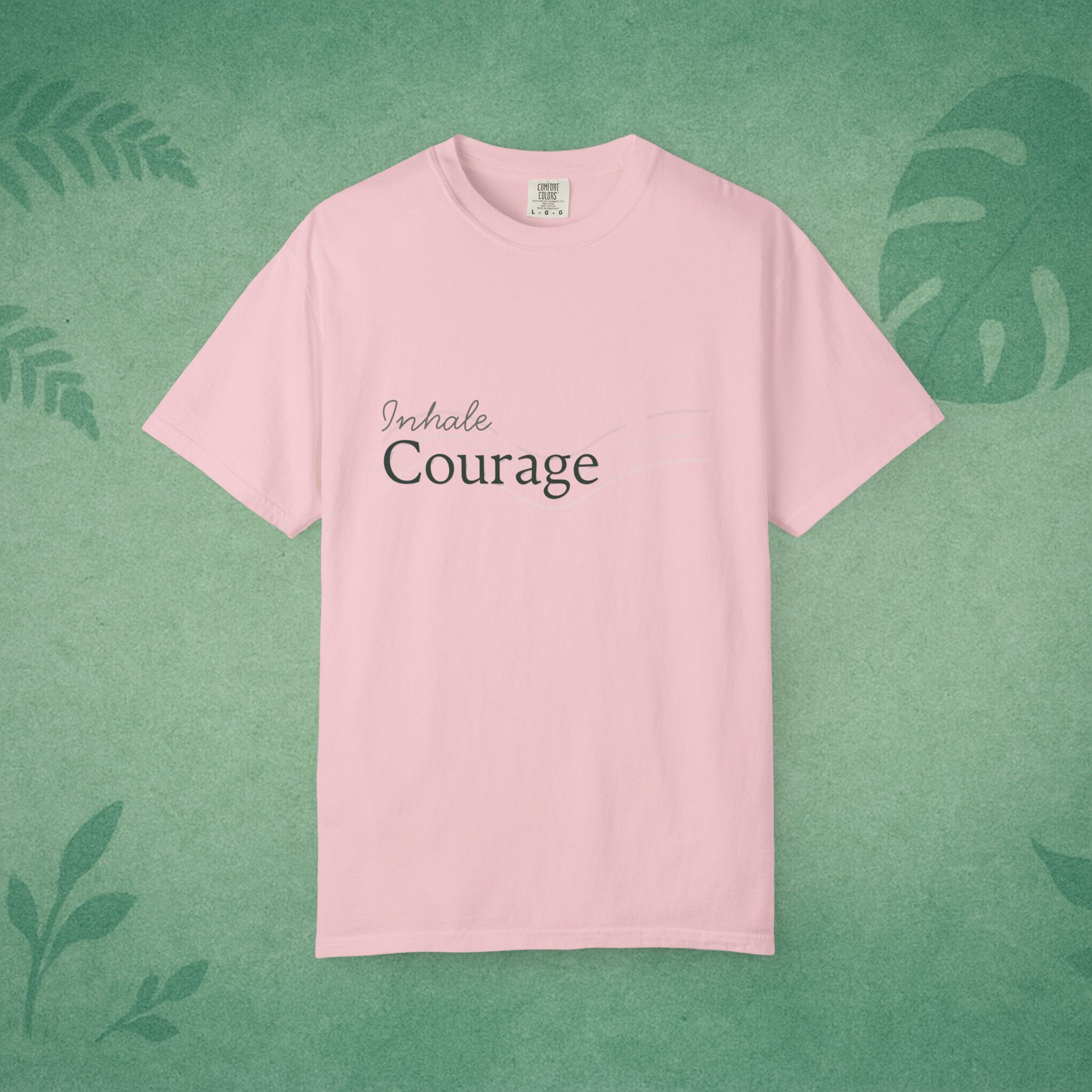 Inhale Courage T-Shirt – Minimalist Mindful Apparel for Calm Strength