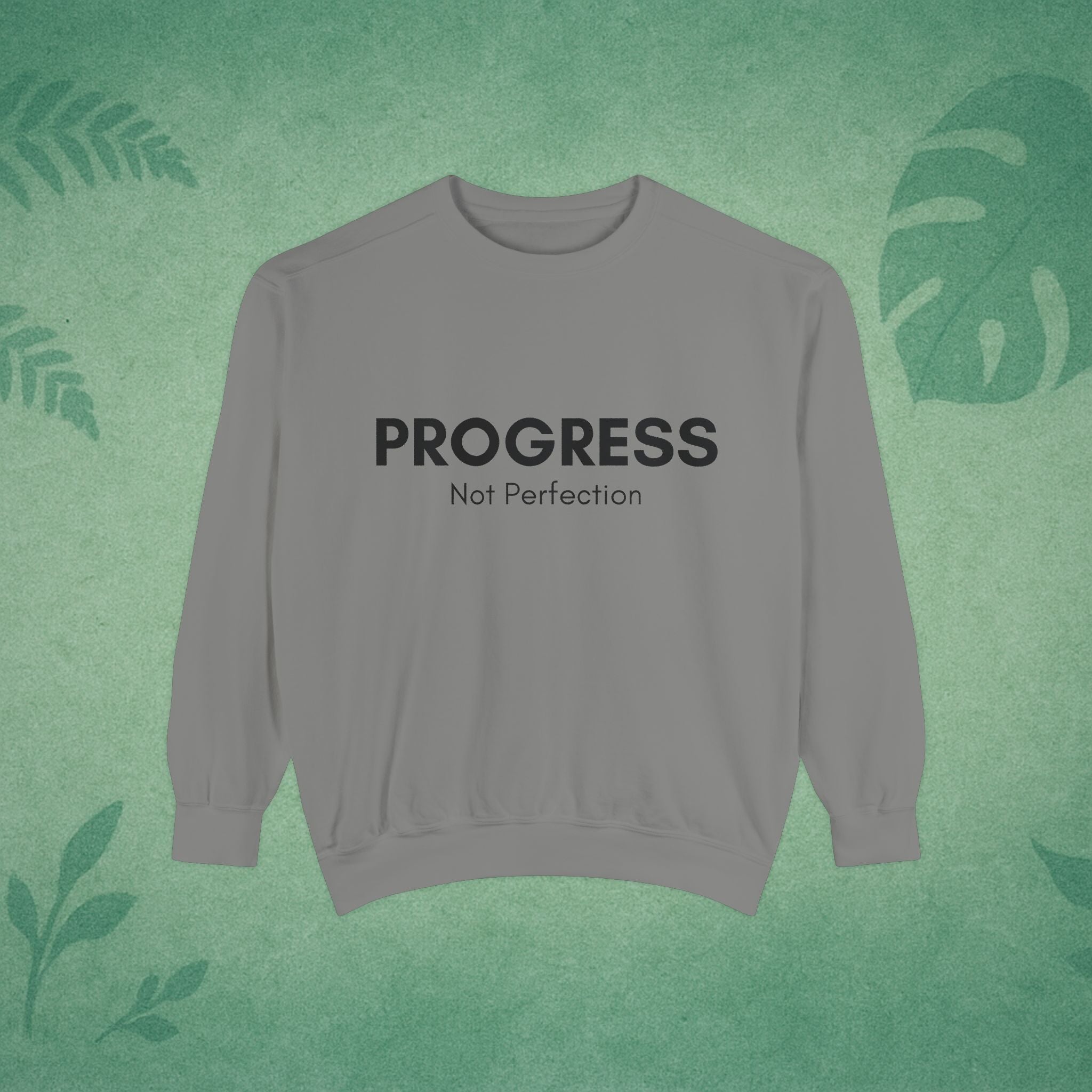Progress Not Perfection Unisex Crewneck Sweatshirt – Classic Fit Workday Mindfulness for Young Professionals